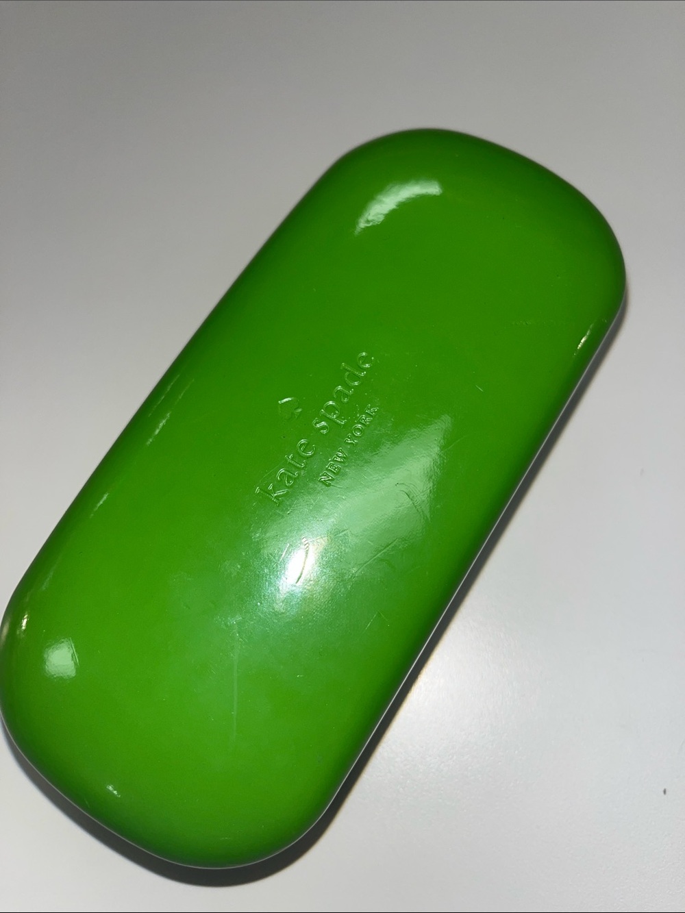 Kate Spade Large Bright Green Hard Shell Eyeglass / Sunglass Case